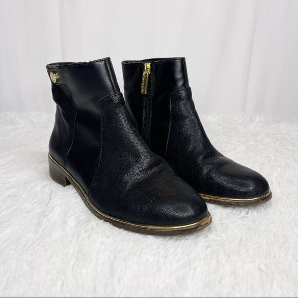 LOUISE ET CIE / Courmay black & gold short ledger ankle boots / 5 - Picture 2 of 10